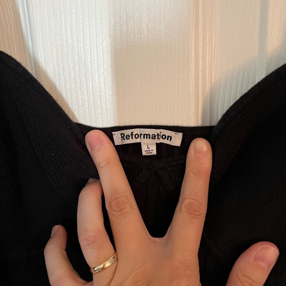 Reformation Silvana Ribbed Sweater Tank in Black Size Large - Picture 4 of 4